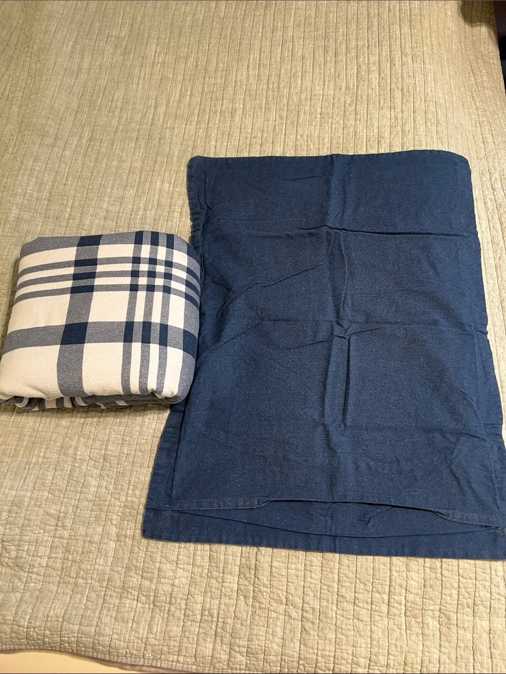 🔥🔥BROOKS BROTHERS Plaid Duvet Set — blue and white